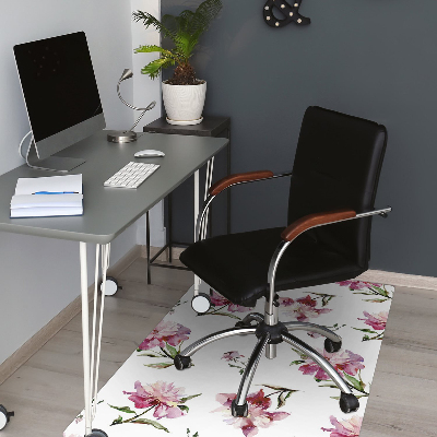 Alfombra para silla de escritorio Peonías