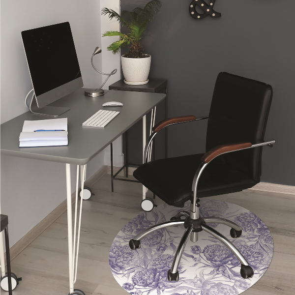 Alfombra para silla de escritorio Peonías