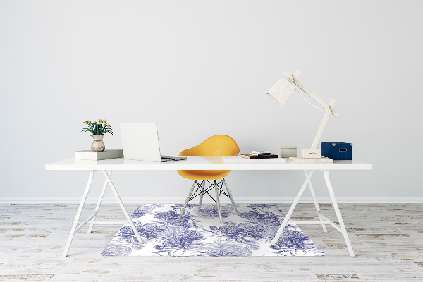 Alfombra para silla de escritorio Peonías