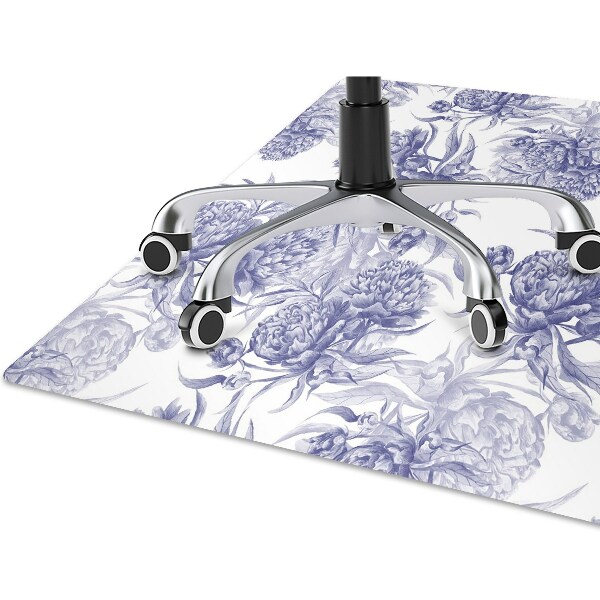 Alfombra para silla de escritorio Peonías