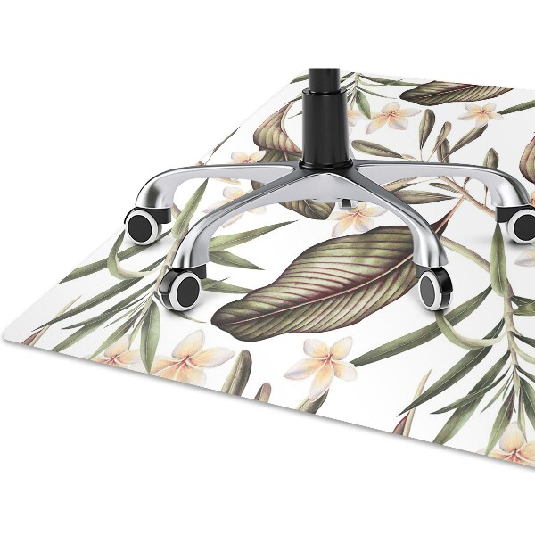 Alfombra silla ordenador Hojas y flores