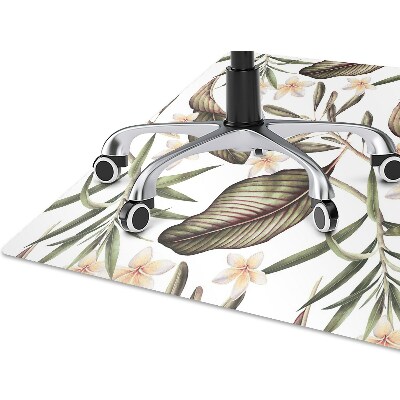 Alfombra silla ordenador Hojas y flores