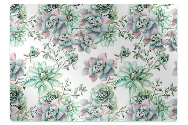 Alfombra silla ordenador Acuarela de flores