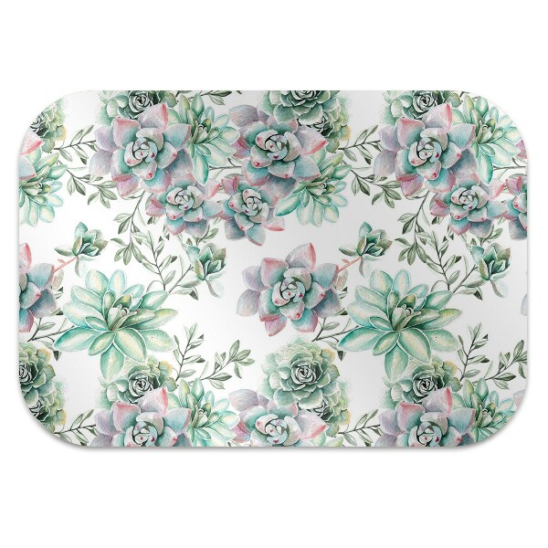 Alfombra silla ordenador Acuarela de flores