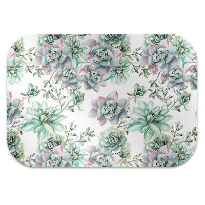 Alfombra silla ordenador Acuarela de flores