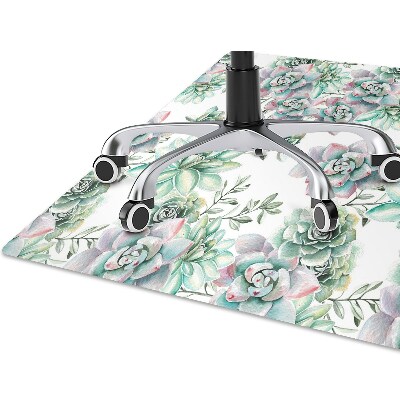 Alfombra silla ordenador Acuarela de flores