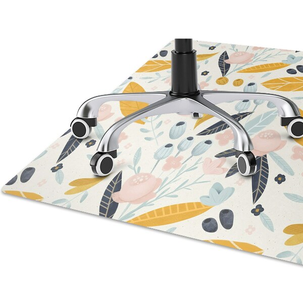Alfombra para silla de escritorio Flores pastel