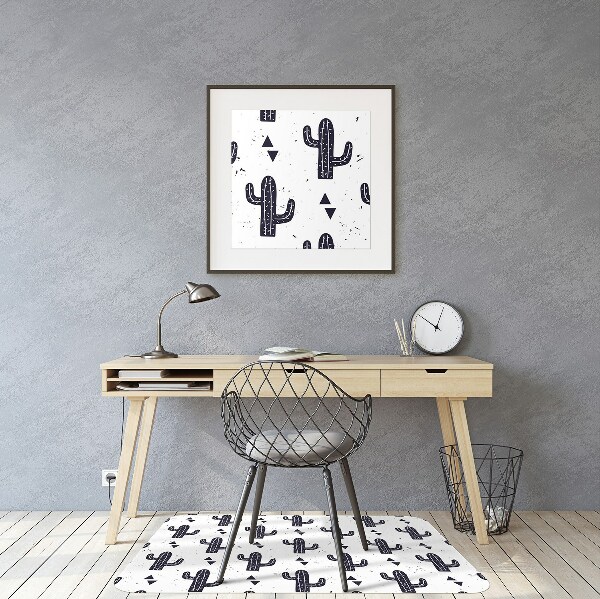 Alfombra para silla de escritorio Cactus blancos