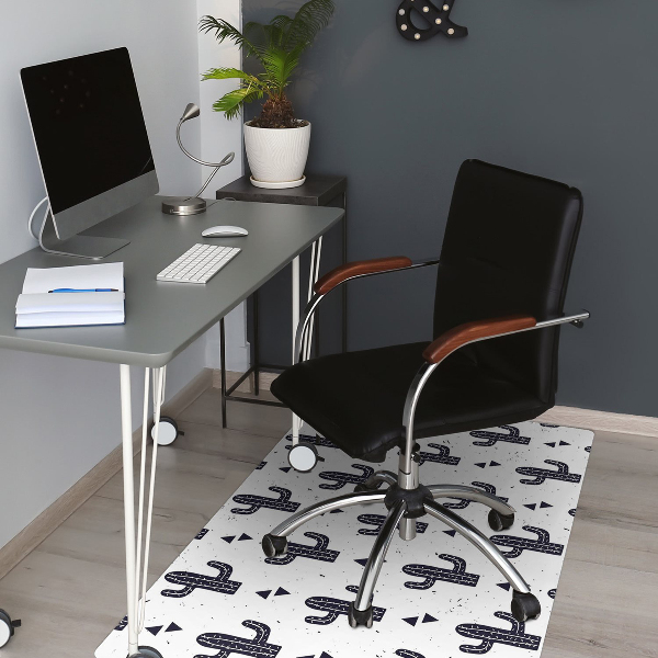 Alfombra para silla de escritorio Cactus blancos