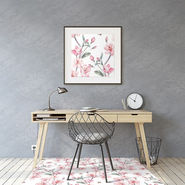 Alfombra silla ordenador Flores sutiles