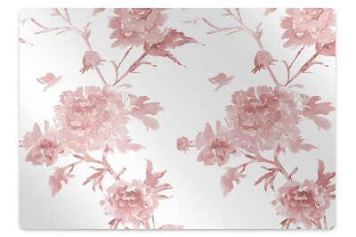 Alfombra silla ordenador Flores pastel