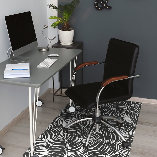 Alfombra silla ordenador Hojas negras