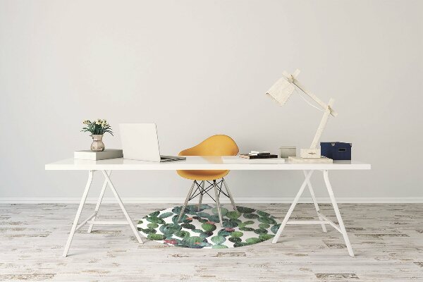 Alfombra para silla de escritorio Cactus con flores