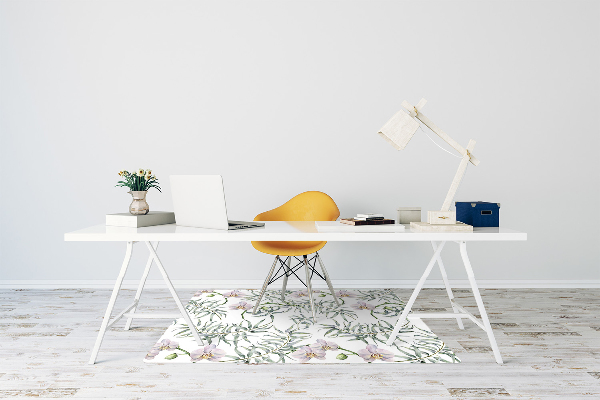 Alfombra para silla de escritorio Orquídeas rosadas