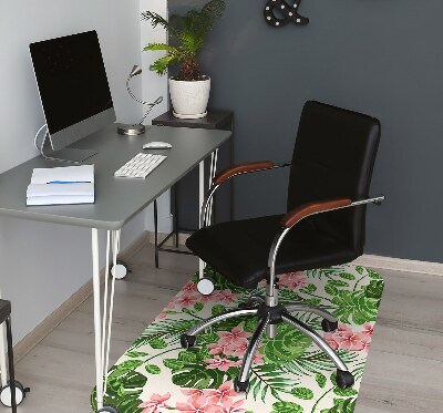 Alfombra silla escritorio Flores de hawaii