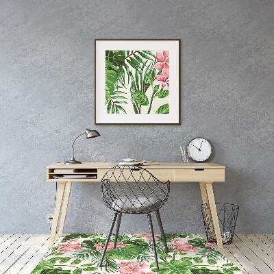 Alfombra silla escritorio Flores de hawaii