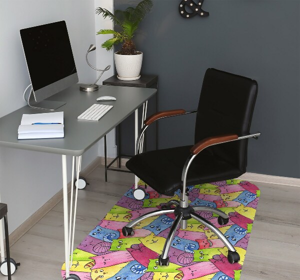 Alfombrilla para silla de escritorio Gatos felices