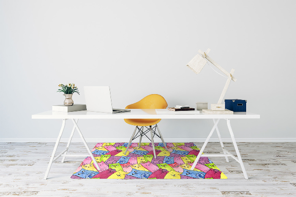 Alfombrilla para silla de escritorio Gatos felices