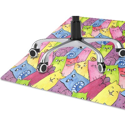 Alfombrilla para silla de escritorio Gatos felices