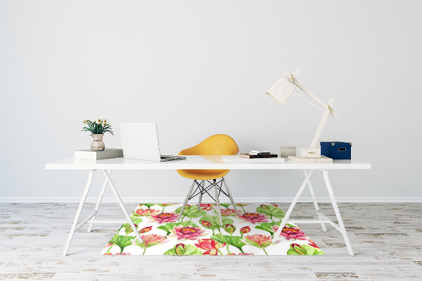 Alfombrilla para silla de escritorio Hojas de flores de lotos