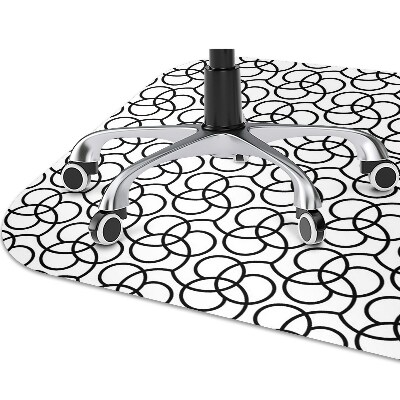 Alfombra silla ordenador Ruedas blancas y negras