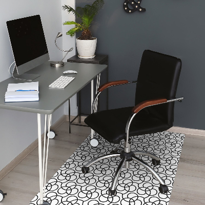 Alfombra silla ordenador Ruedas blancas y negras
