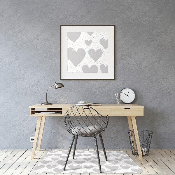 Alfombra silla ordenador Corazones grises