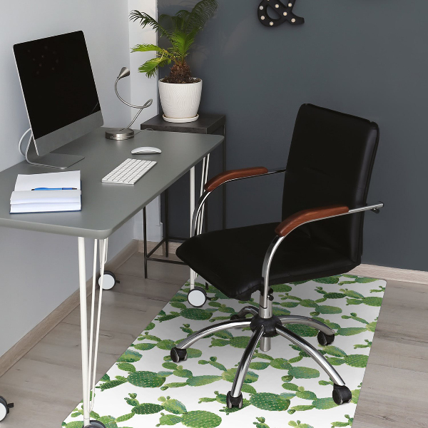 Alfombra silla ordenador Cactus pintados