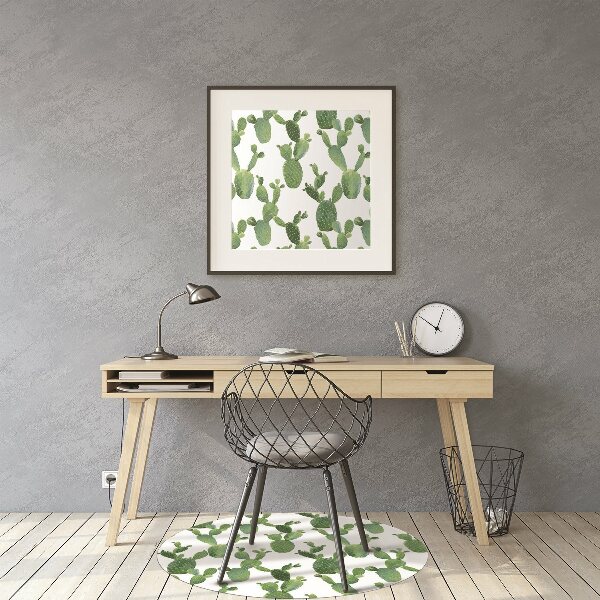 Alfombra silla ordenador Cactus pintados