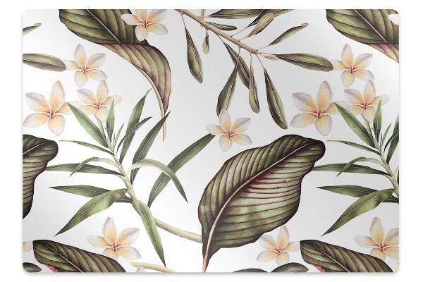 Alfombra silla ordenador Hojas y flores