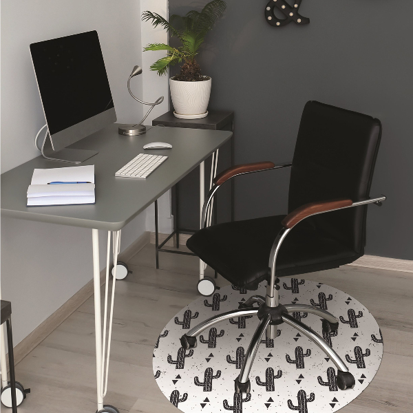 Alfombra para silla de escritorio Cactus negros