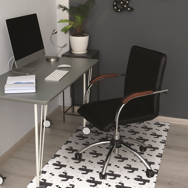 Alfombra para silla de escritorio Cactus negros