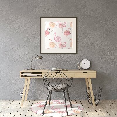 Alfombra para silla de escritorio Flamencos y flores