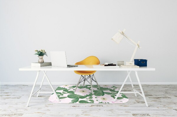 Alfombra para silla de escritorio Cactus con flores