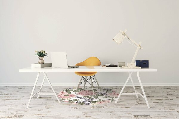Alfombra para silla de escritorio Rosas de acuarela