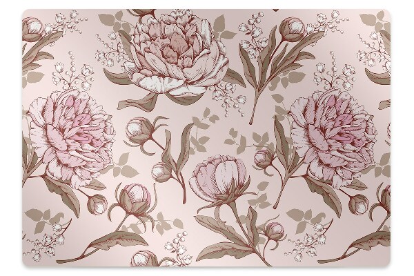 Alfombra silla ordenador Peonies pink