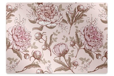 Alfombra silla ordenador Peonies pink