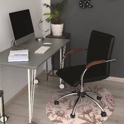 Alfombra silla ordenador Peonies pink