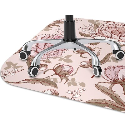 Alfombra silla ordenador Peonies pink