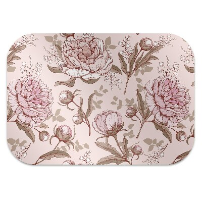 Alfombra silla ordenador Peonies pink