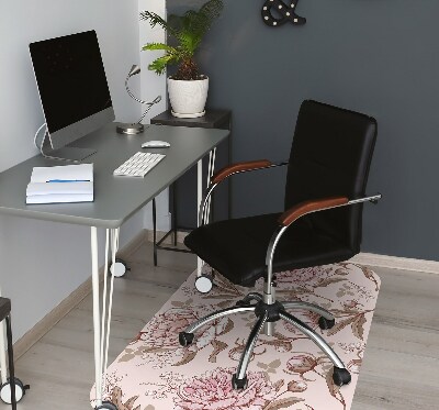 Alfombra silla ordenador Peonies pink