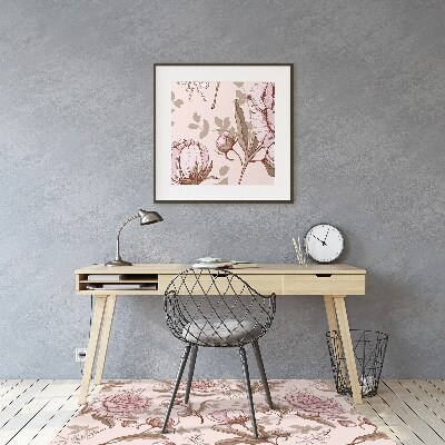 Alfombra silla ordenador Peonies pink