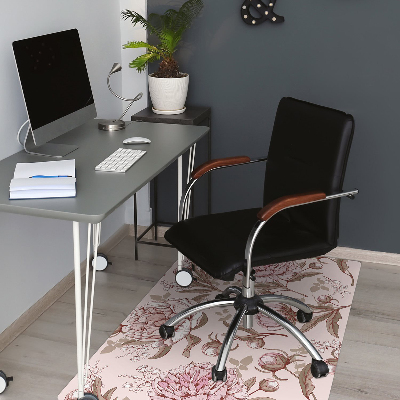 Alfombra silla ordenador Peonies pink