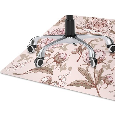 Alfombra silla ordenador Peonies pink