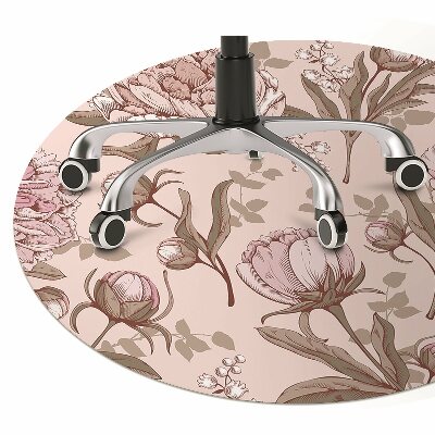 Alfombra silla ordenador Peonies pink