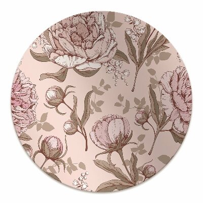 Alfombra silla ordenador Peonies pink