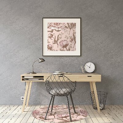 Alfombra silla ordenador Peonies pink