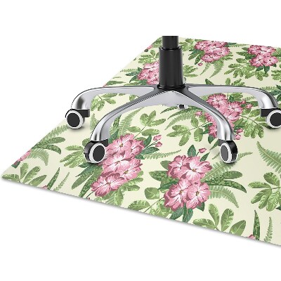 Alfombra silla ordenador Flores tropicales