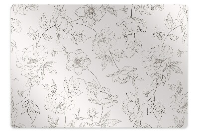 Alfombra silla ordenador Flores bocetadas