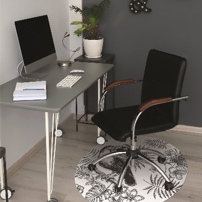 Alfombra silla ordenador Tropics en blanco y negro